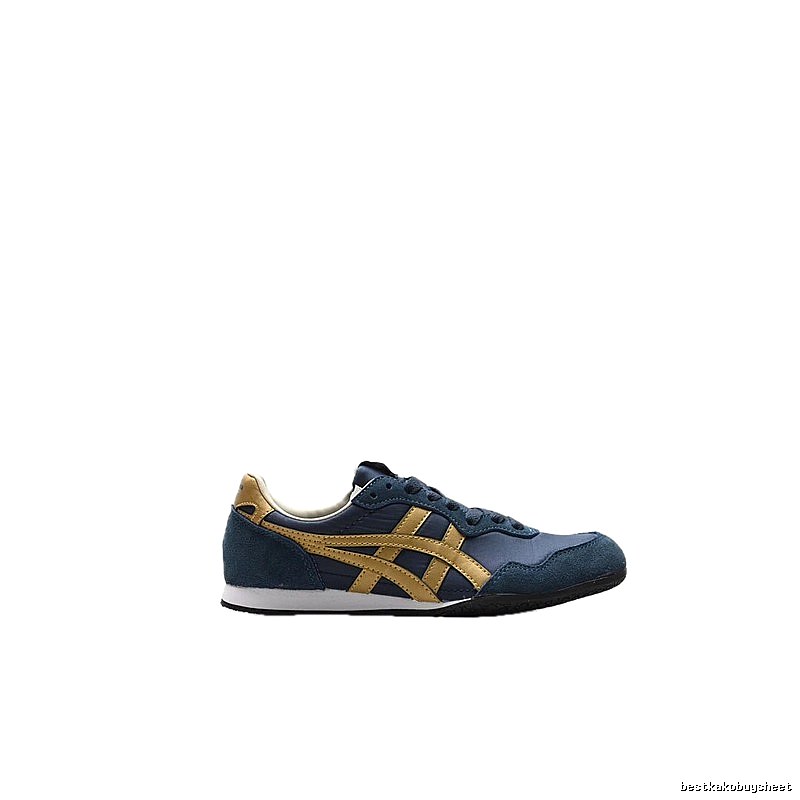 Onitsuka Tiger retro-style blue and gold sports shoes