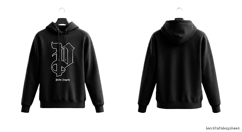Palm Angels Gothic Style Black Sweatshirt
