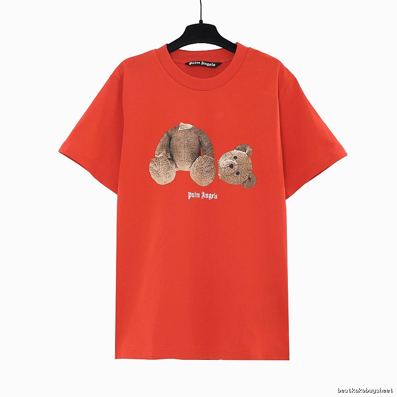 Palm Angels Sport Bear graphic T-shirt White Colorful Bear for Warm Weather