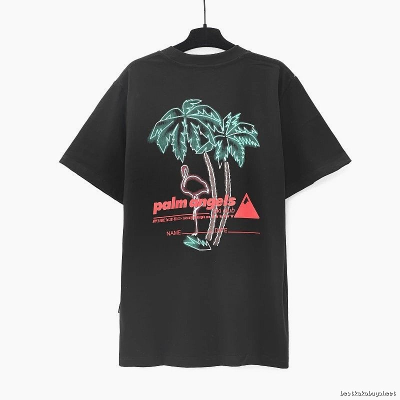 Palm Angels Summer Logo T-shirt White Palm Tree with Bold Graphic