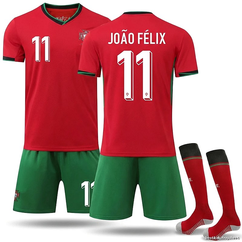 Portuguese No. 11 red football jersey