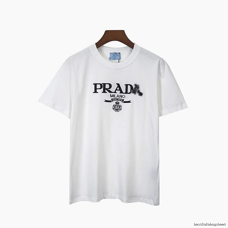 Prada Classic Logo Minimalist Style White T-Shirt
