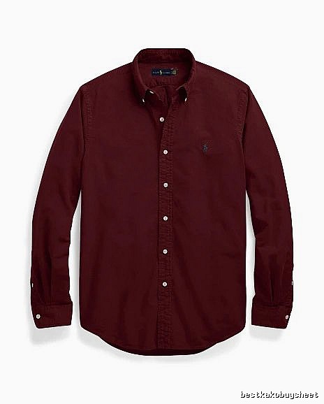 Ralph Lauren Burgundy Red Button-Down Shirt Daily Styling