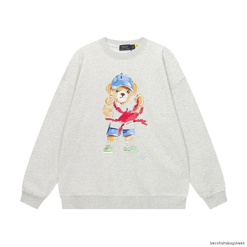 Ralph Lauren cartoon bear light gray sweatshirt