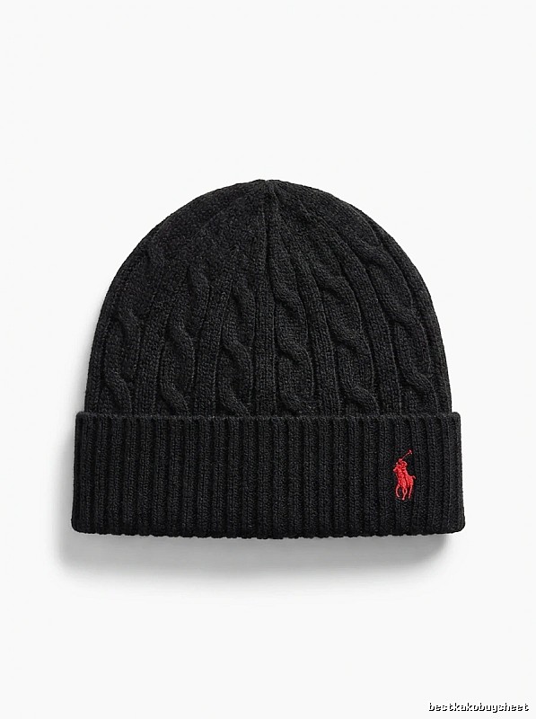 Ralph Lauren Polo Black Trendy Brand Knitted Hat
