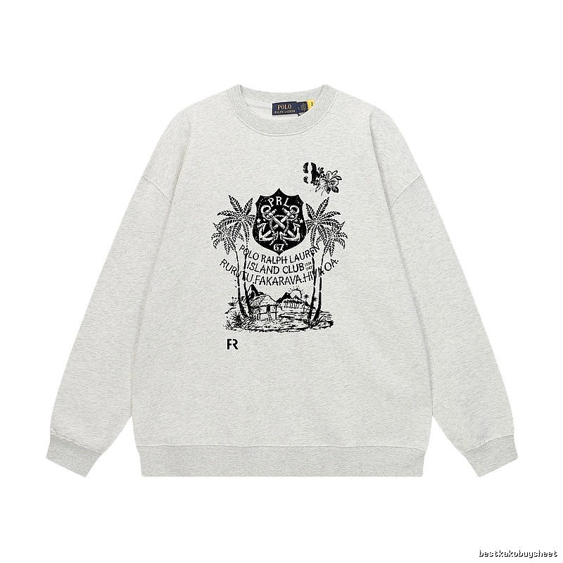Ralph Lauren retro-style light gray sweatshirt
