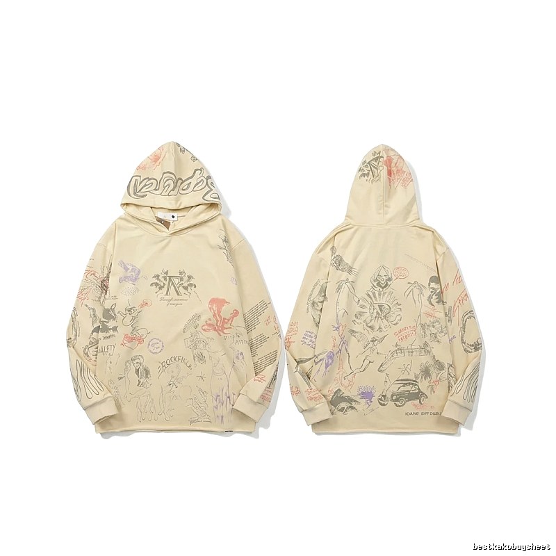 Represent Graffiti Style Beige Hoodie