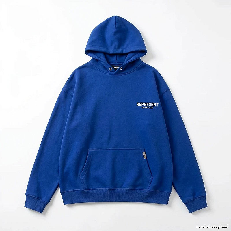 REPRESENT Owners Club Simple Style Blue Hoodie
