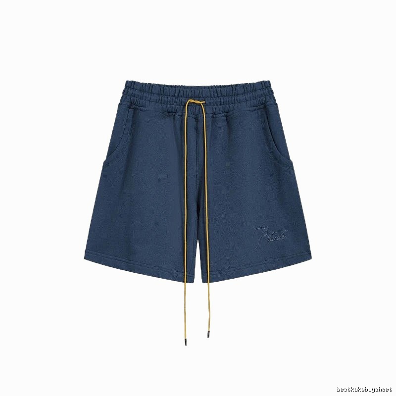 RHUDE minimalist style navy blue shorts