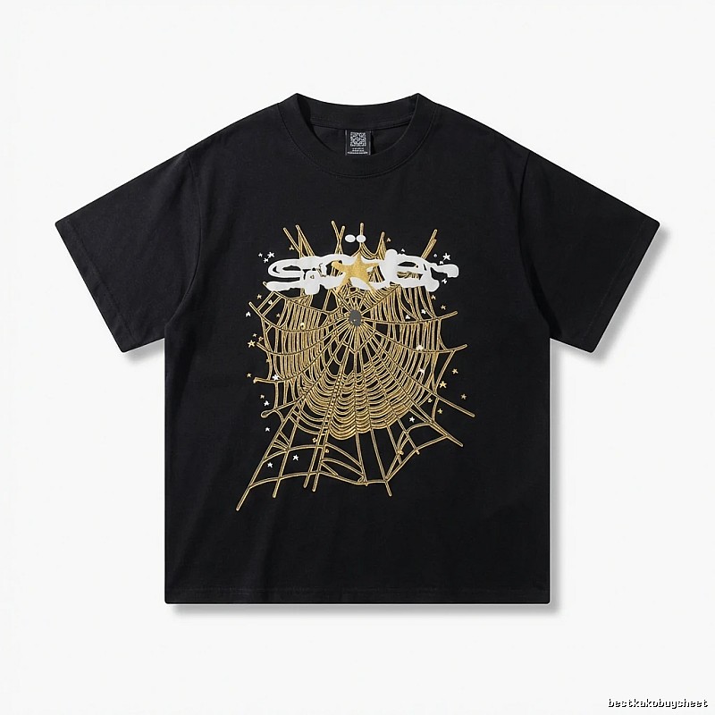 Sp5der Cobweb Print Black T-shirt