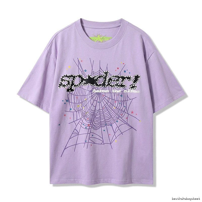 Sp5der Cobweb Style Light Purple T-shirt