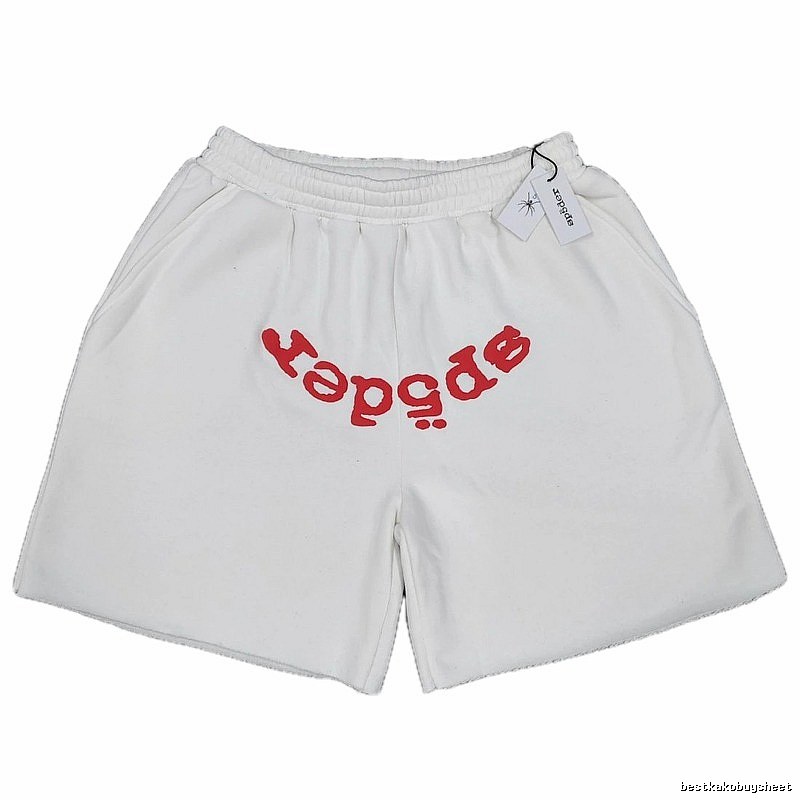 Sp5der Printed Street Style White Shorts