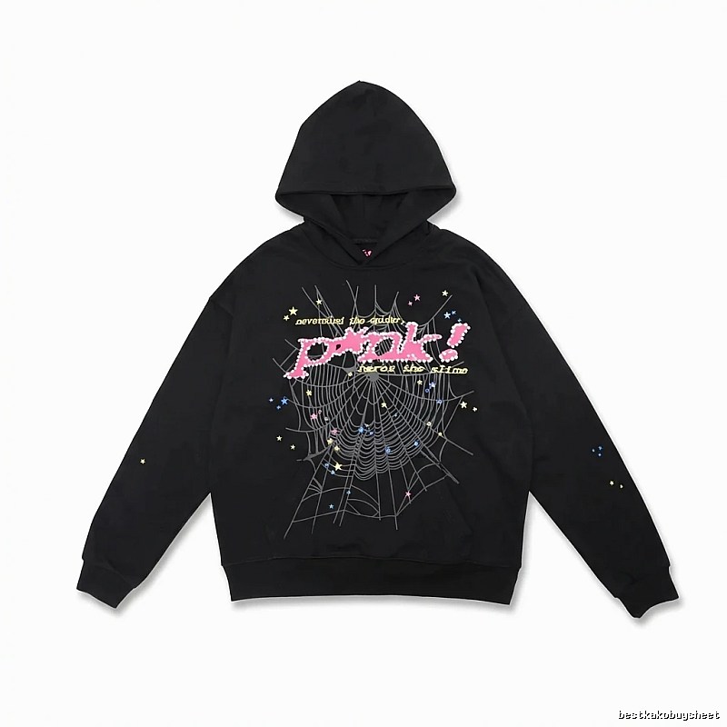 Sp5der Starry Web Style Black Hoodie