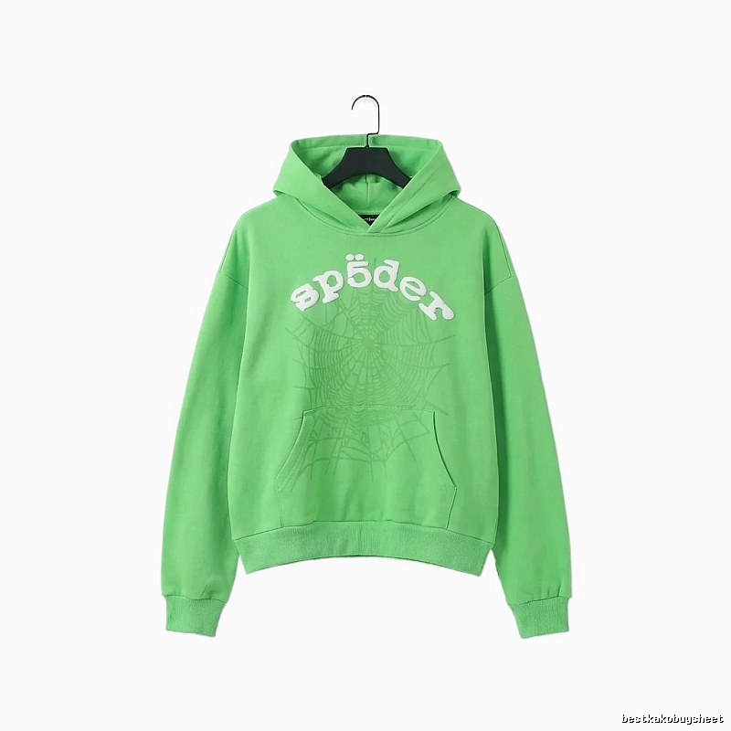 Sp5der Trendy Style Fluorescent Green Sweatshirt