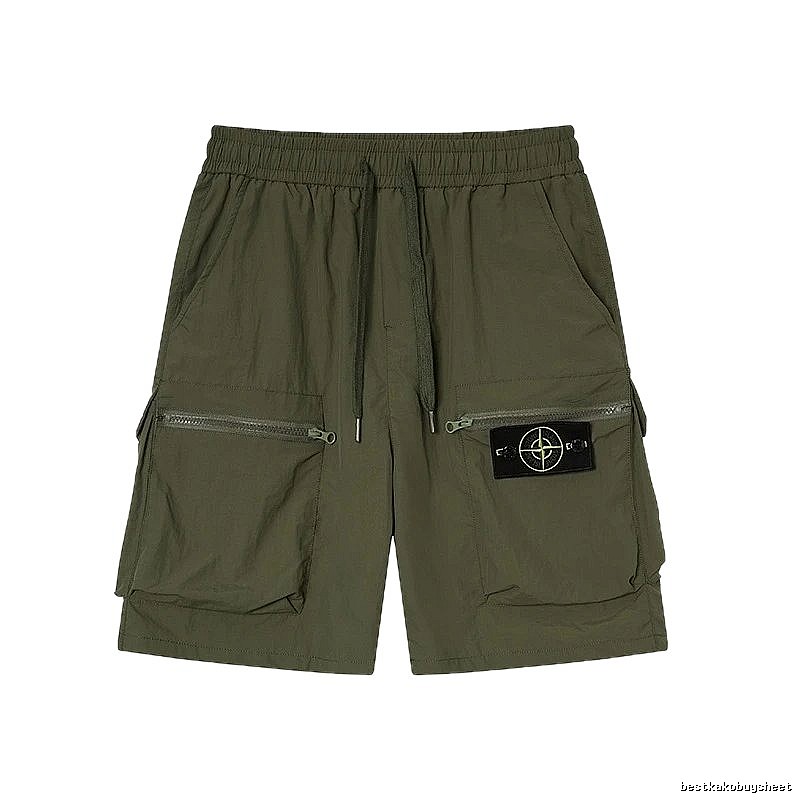 Stone Island Functional Style Army Green Cargo Shorts