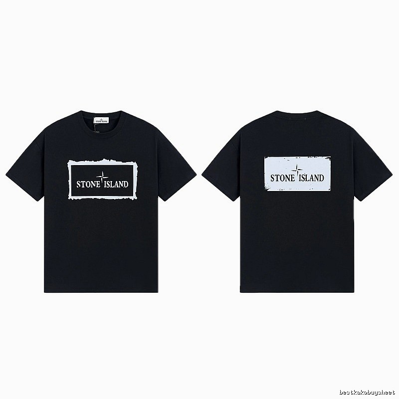 Stone Island Printed Street Style Black T-Shirt