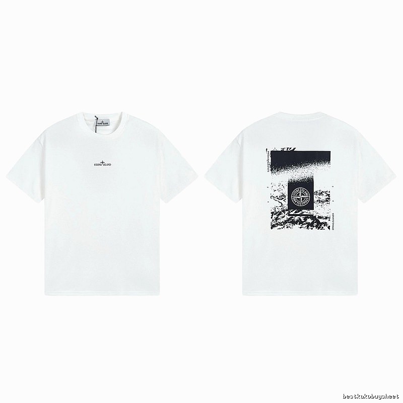 Stone Island Spring Summer Printed Street Style White T-Shirt