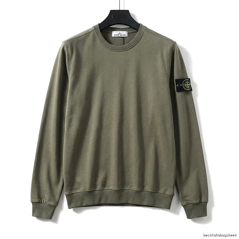 Stone Island trendy brand military green sweatshirt