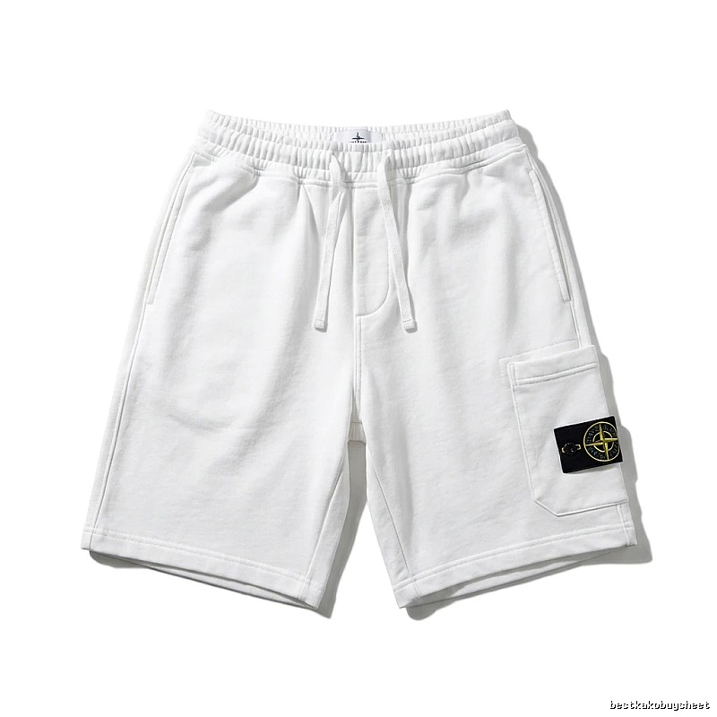 Stone Island workwear-style white shorts