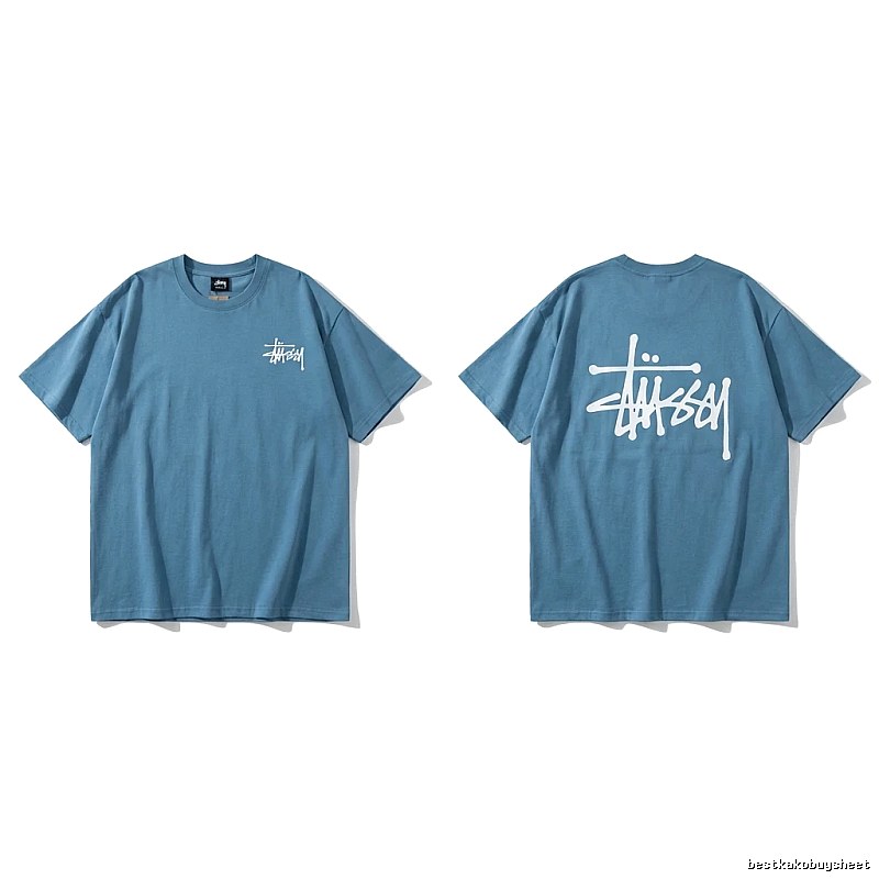 Stussy basic simple style blue T-shirt