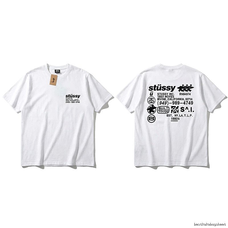 Stussy basic style, simple style, white T-shirt
