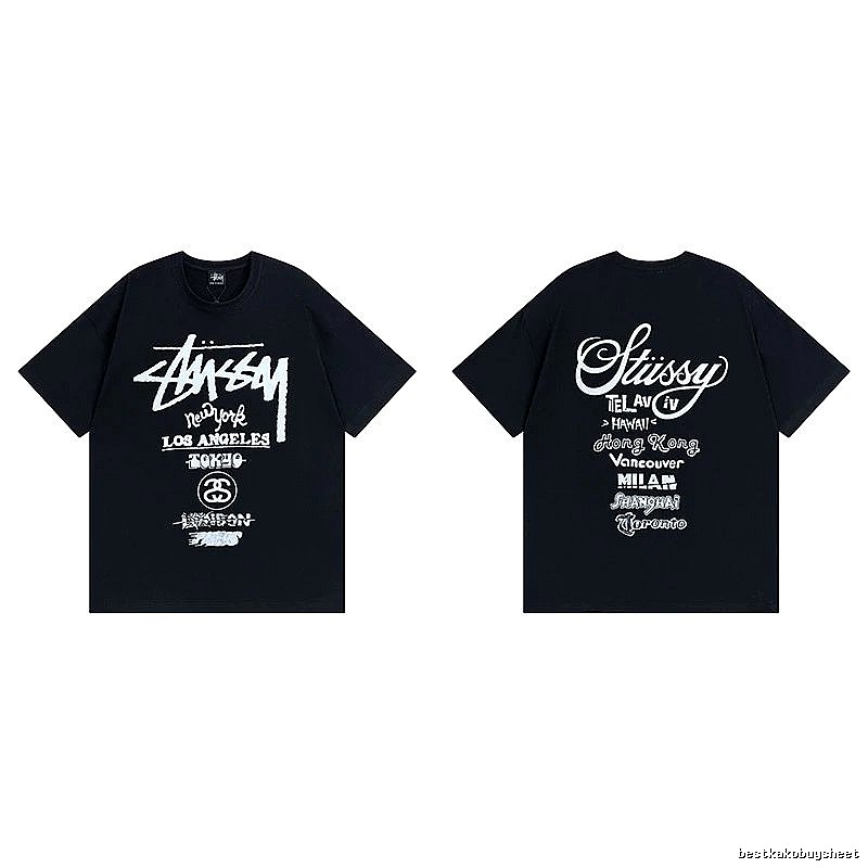 Stussy Black Spider Graphic T-Shirt Bold Graphic Logo
