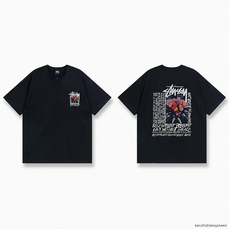Stussy Floral Style Black T-shirt