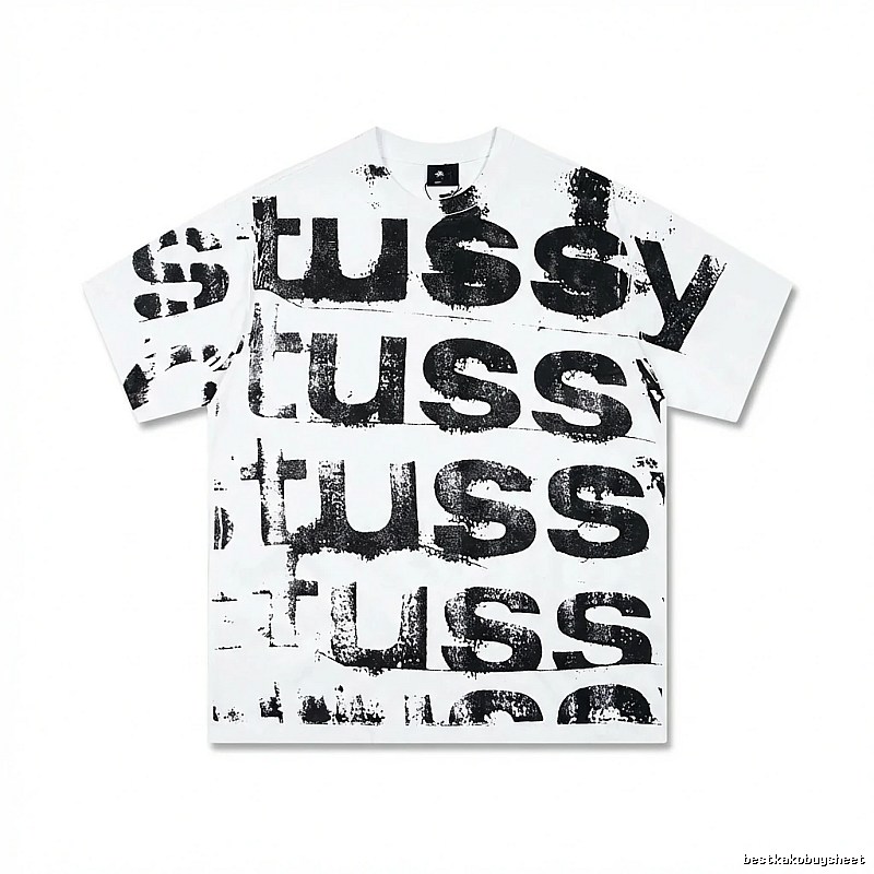 Stussy letter print white T-shirt