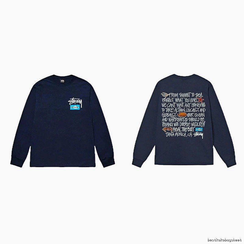 Stussy Ocean Protection Style Dark Blue Long-sleeve