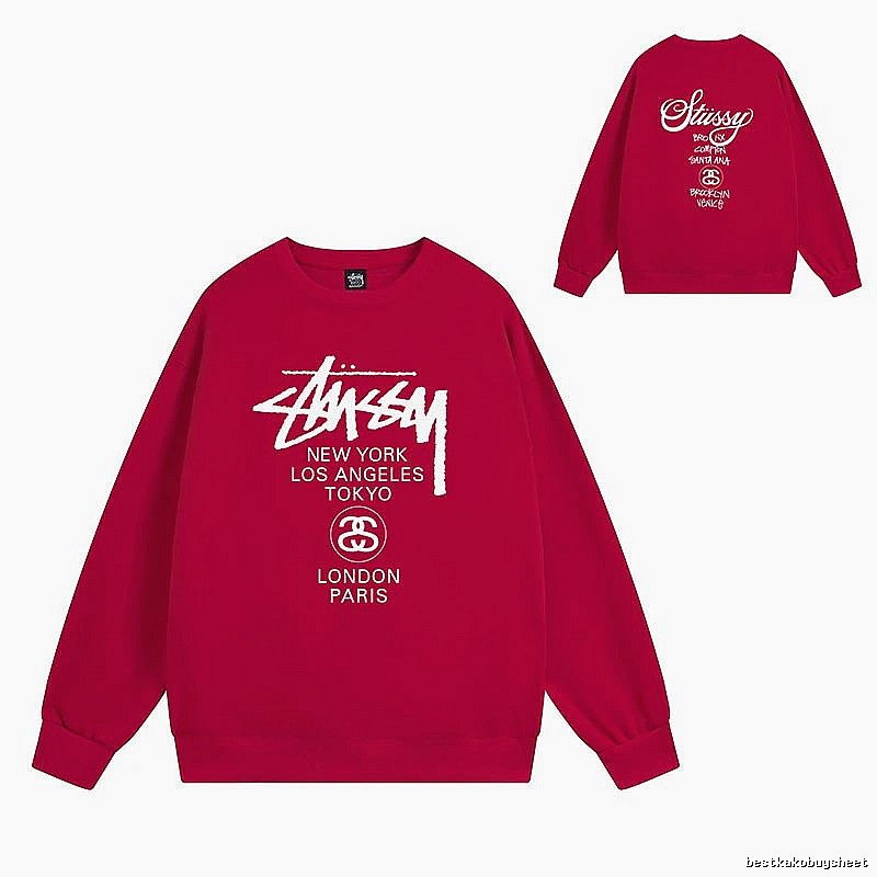 Stussy Red Style 541 Graphic SweatShirt Holiday Edit