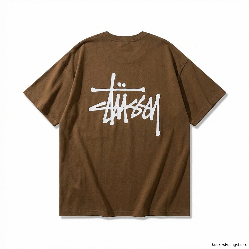 Stussy street style brown T-shirt