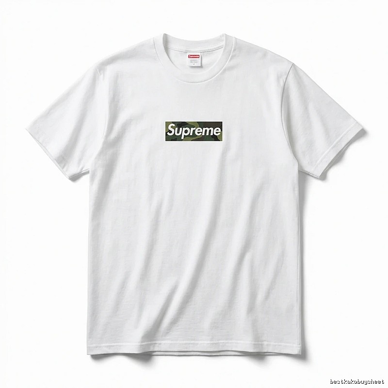 Supreme Camouflage Simple White T-shirt