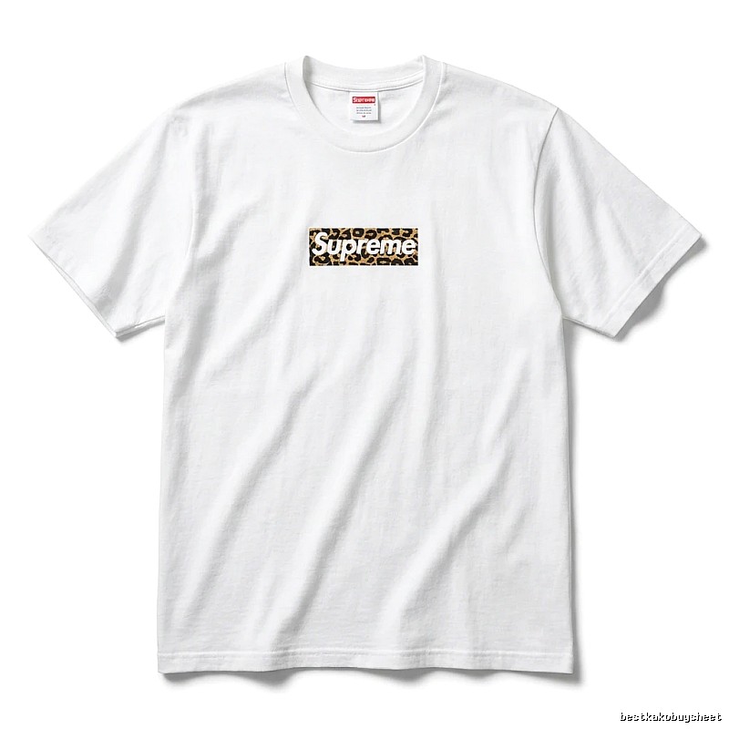 Supreme leopard - print style white T - shirt