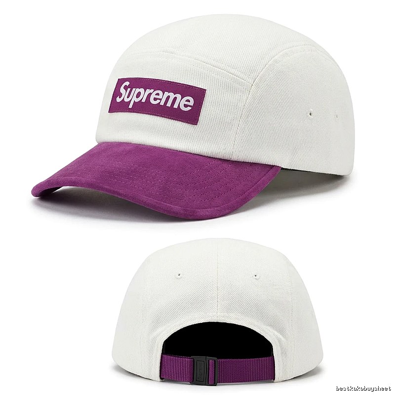 Supreme minimalist style white and purple hat