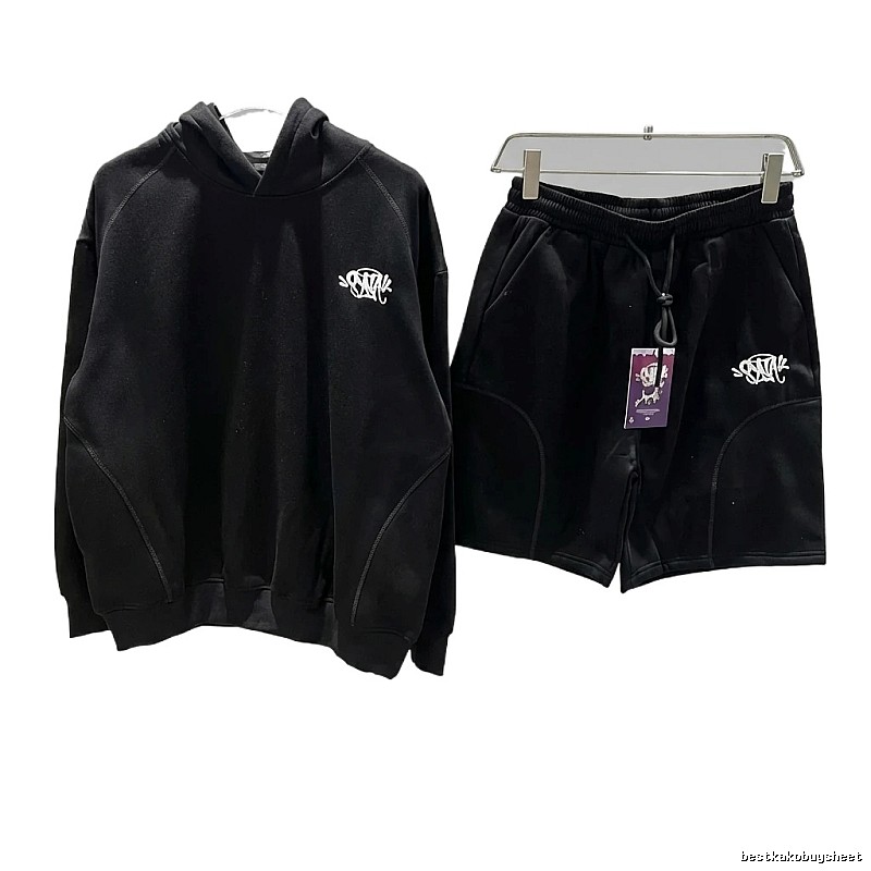 SynaWorld Trendy Cool Black Hooded Set