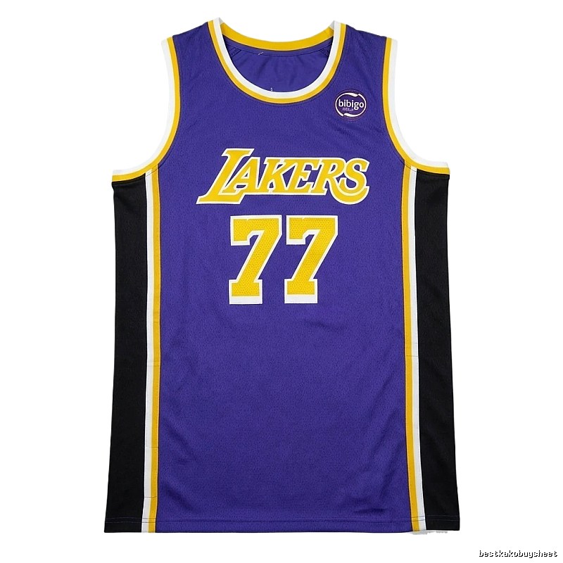 The No. 77 purple basketball jersey of the Lakers.