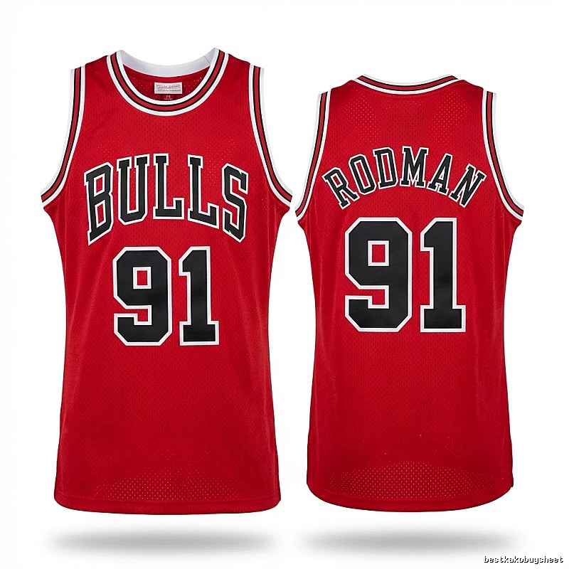 The red jersey of Dennis Rodman of the Michael Jordan.