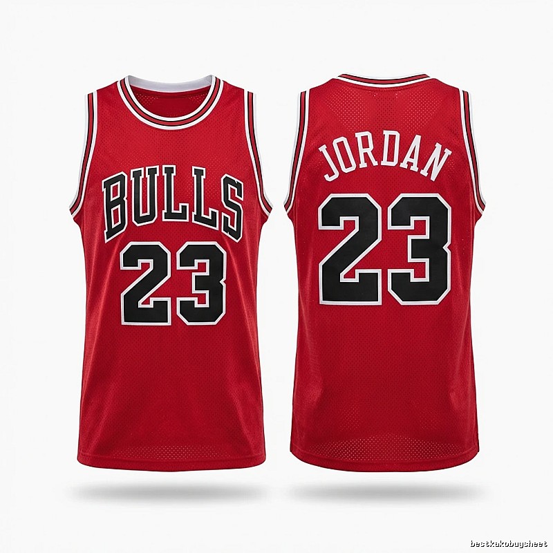 The retro red jersey of the Michael Jordan.