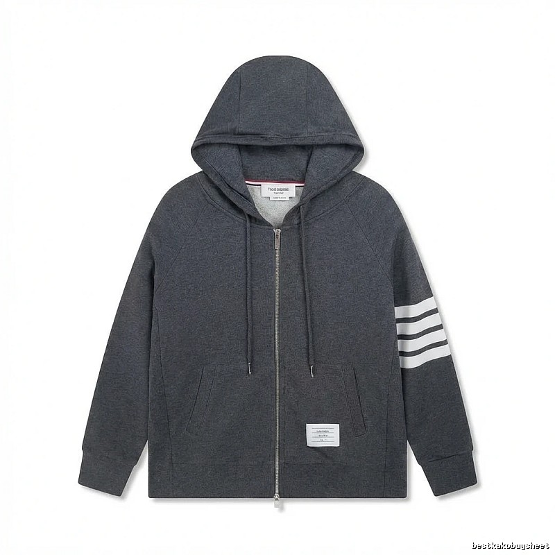 Thom Browne striped style dark gray sweatshirt
