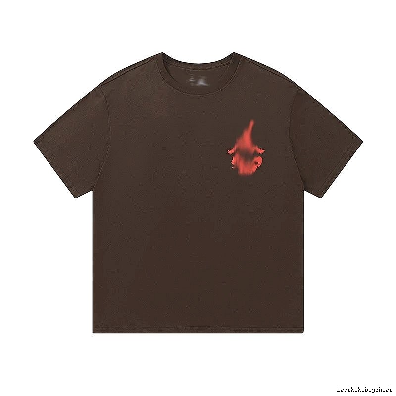 Travis Scott Easy Match Graphic T-shirt Brown Travis Scott for Leisure Wear
