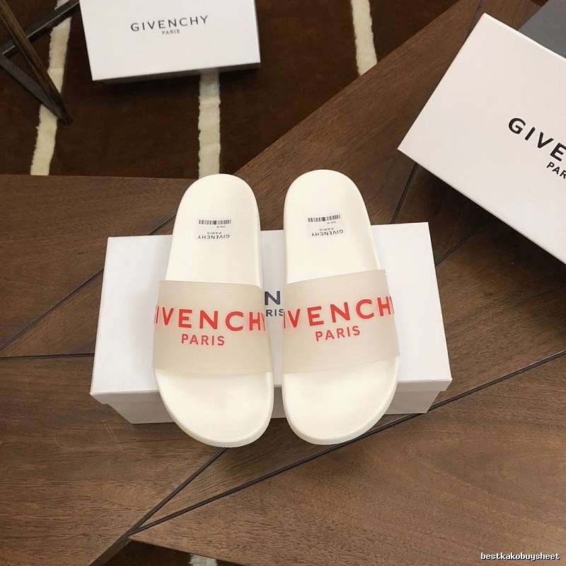 Trendy Brand Givenchy Letter Print White Slides