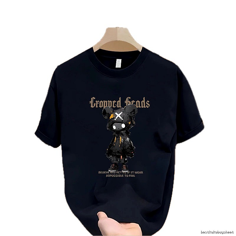 Trendy Brand Gloomy Bear Street Style Navy Blue Short-Sleeve T-Shirt