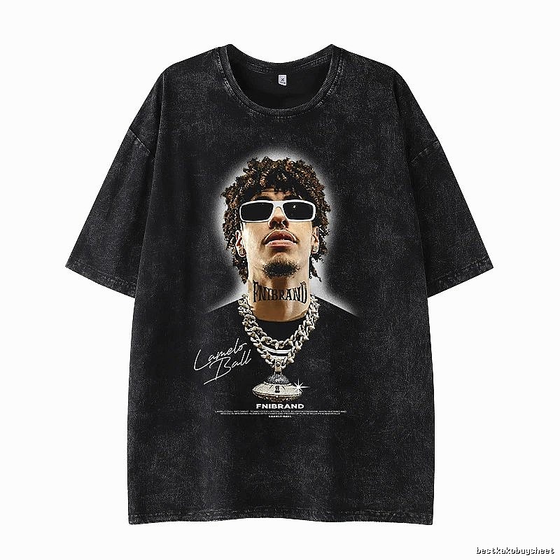 Tupac Daily Portrait graphic T-shirt Black Tupac Collage for City Outfits