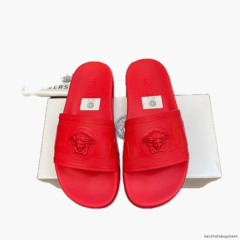 Versace Medusa Luxury Style Red Slides