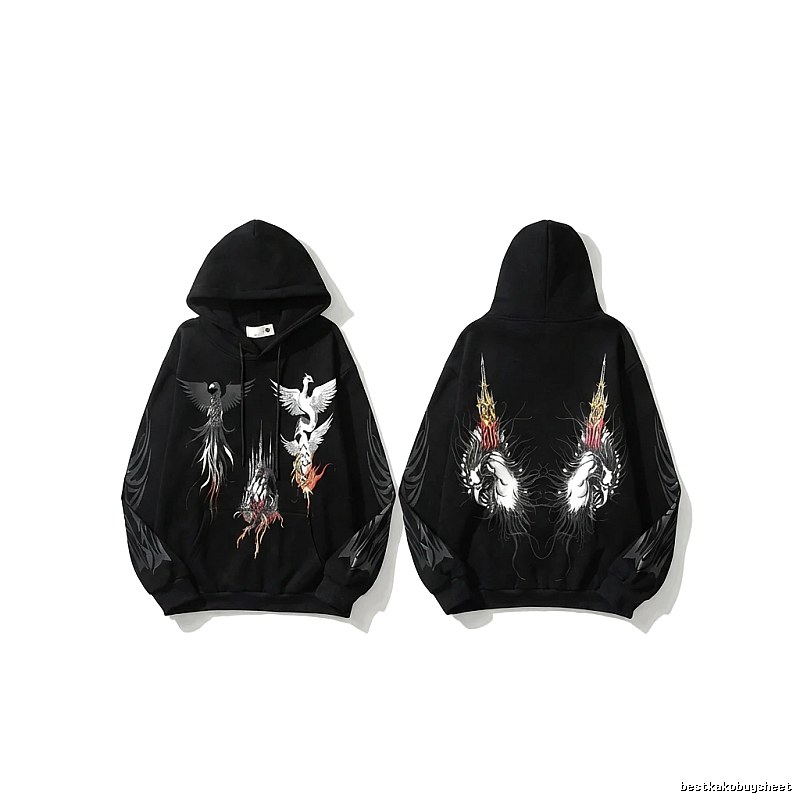 WDW Trendy Brand Chinese Style Embroidery Black Hoodie